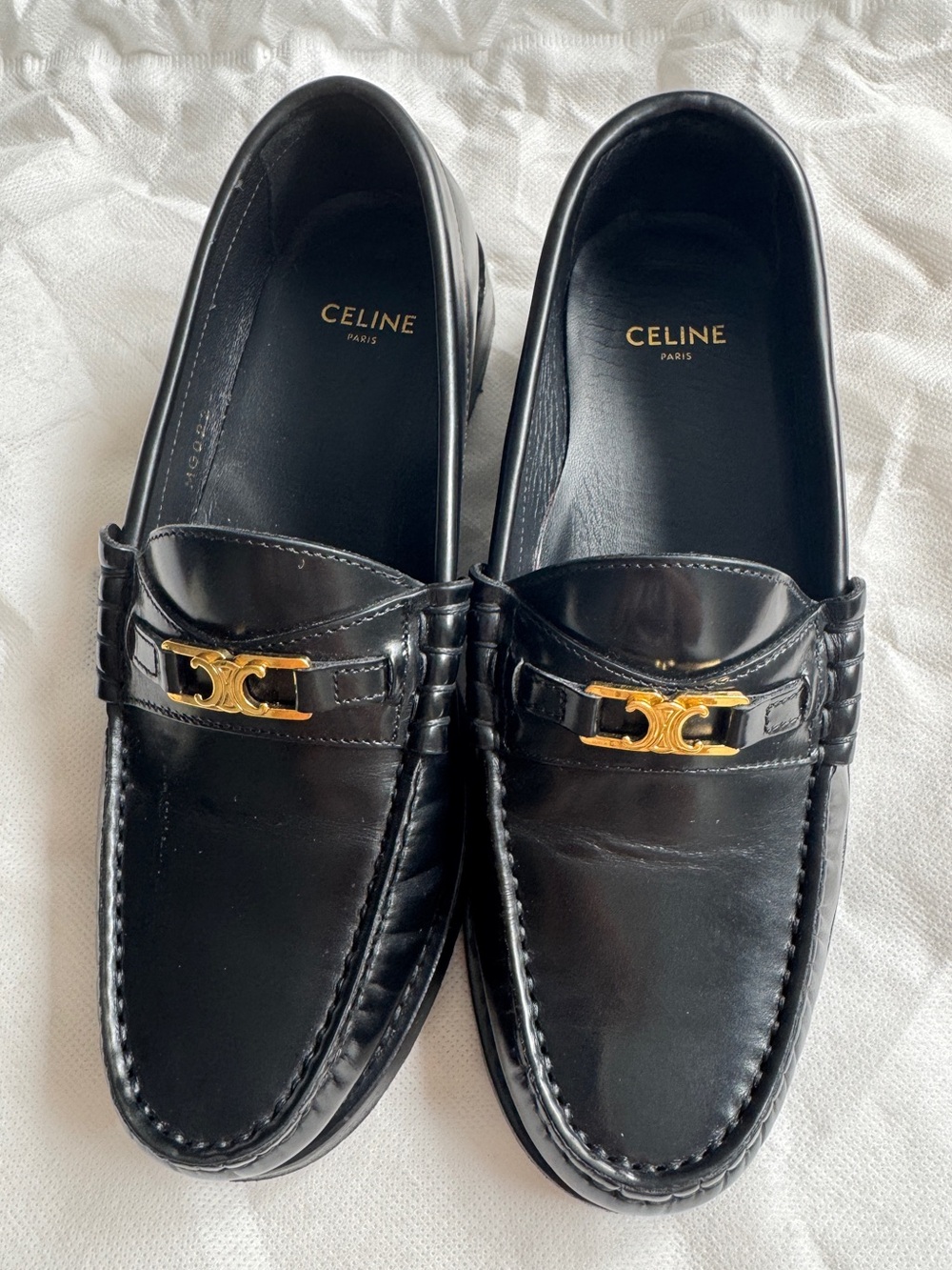 Celine Triomphe Leather Loafers Size 34